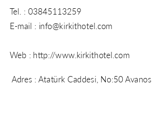 Kirkit Hotel iletiim bilgileri